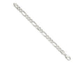FJC Finejewelers 925 Sterling Silver Pavé Flat Figaro Bracelet Chain 8 Inches x 10.5 mm