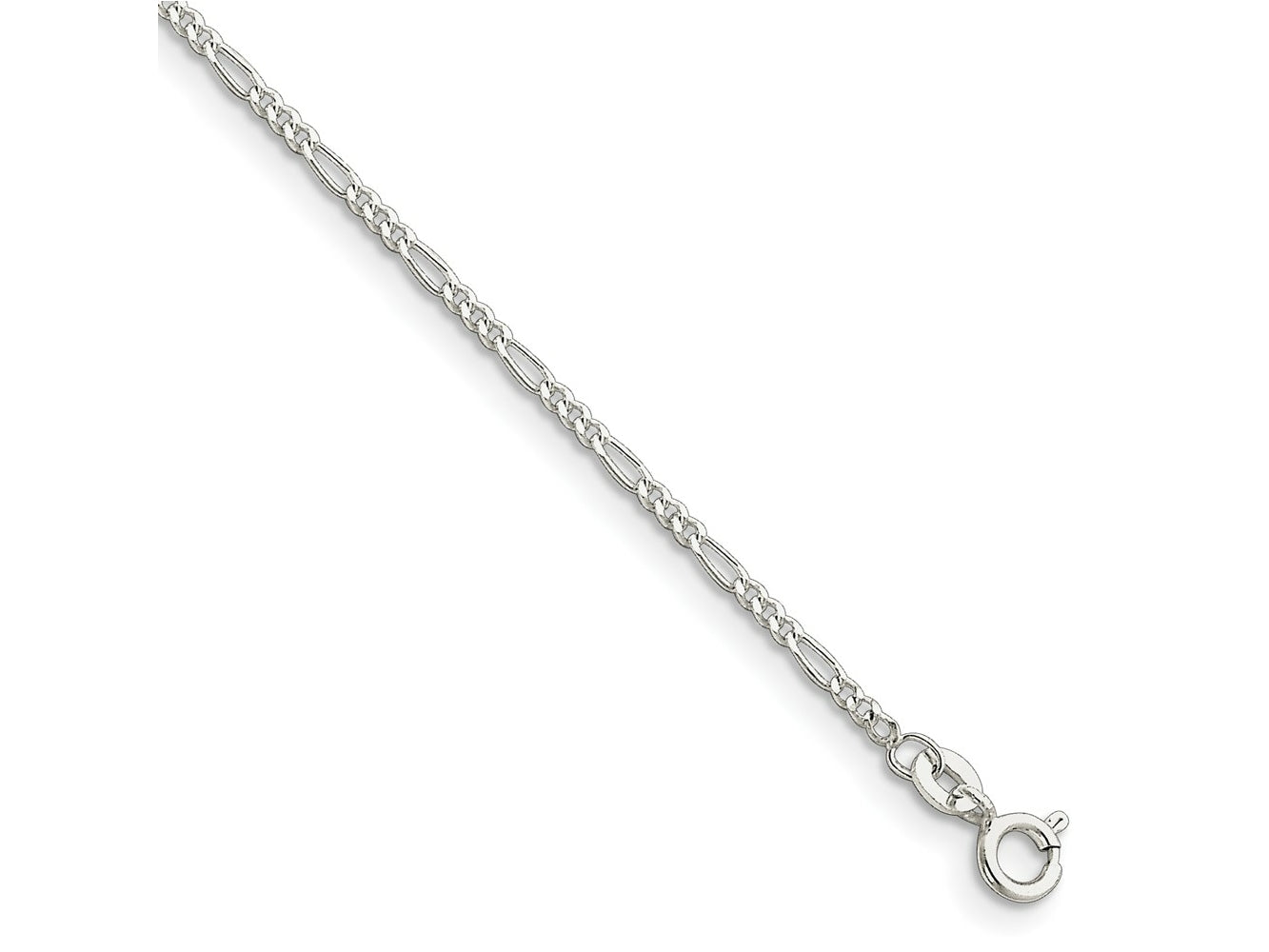 FJC Finejewelers 925 Sterling Silver Figaro Bracelet Chain 7 Inches x 1.75 mm
