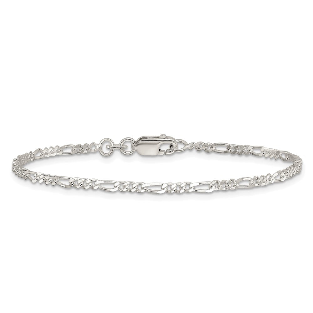 FJC Finejewelers 925 Sterling Silver Figaro Bracelet Chain 7 Inches x 2.25 mm