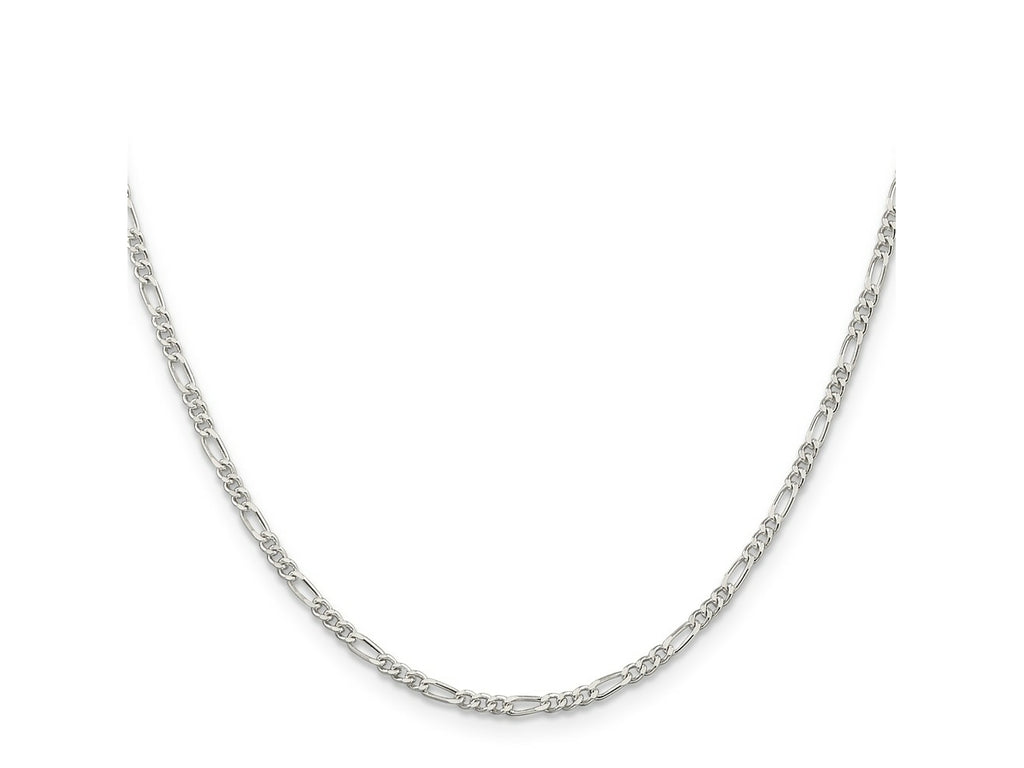 FJC Finejewelers 925 Sterling Silver Rhodium Plated Figaro Chain 28 Inches x 2.25 mm