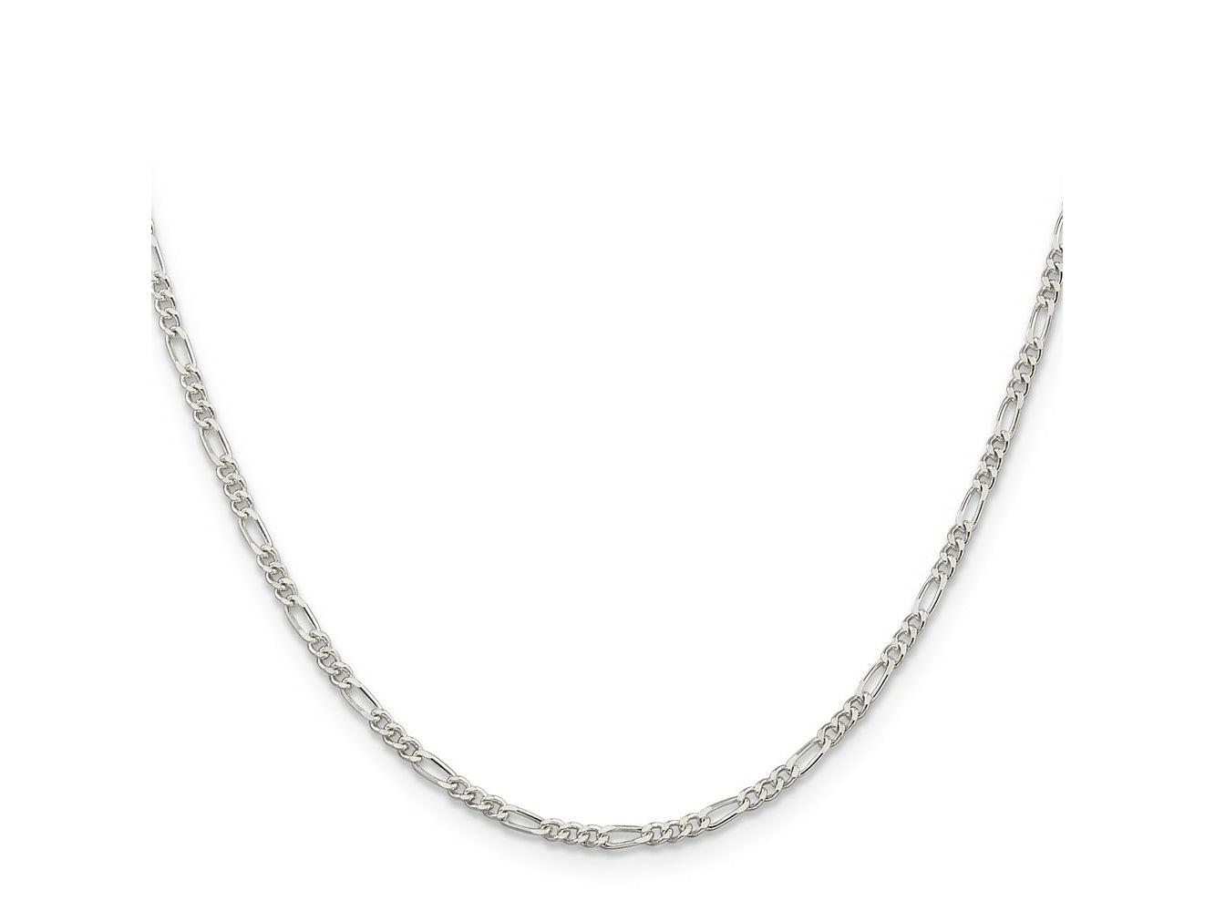 FJC Finejewelers 925 Sterling Silver Rhodium Plated Figaro Chain 28 Inches x 2.25 mm
