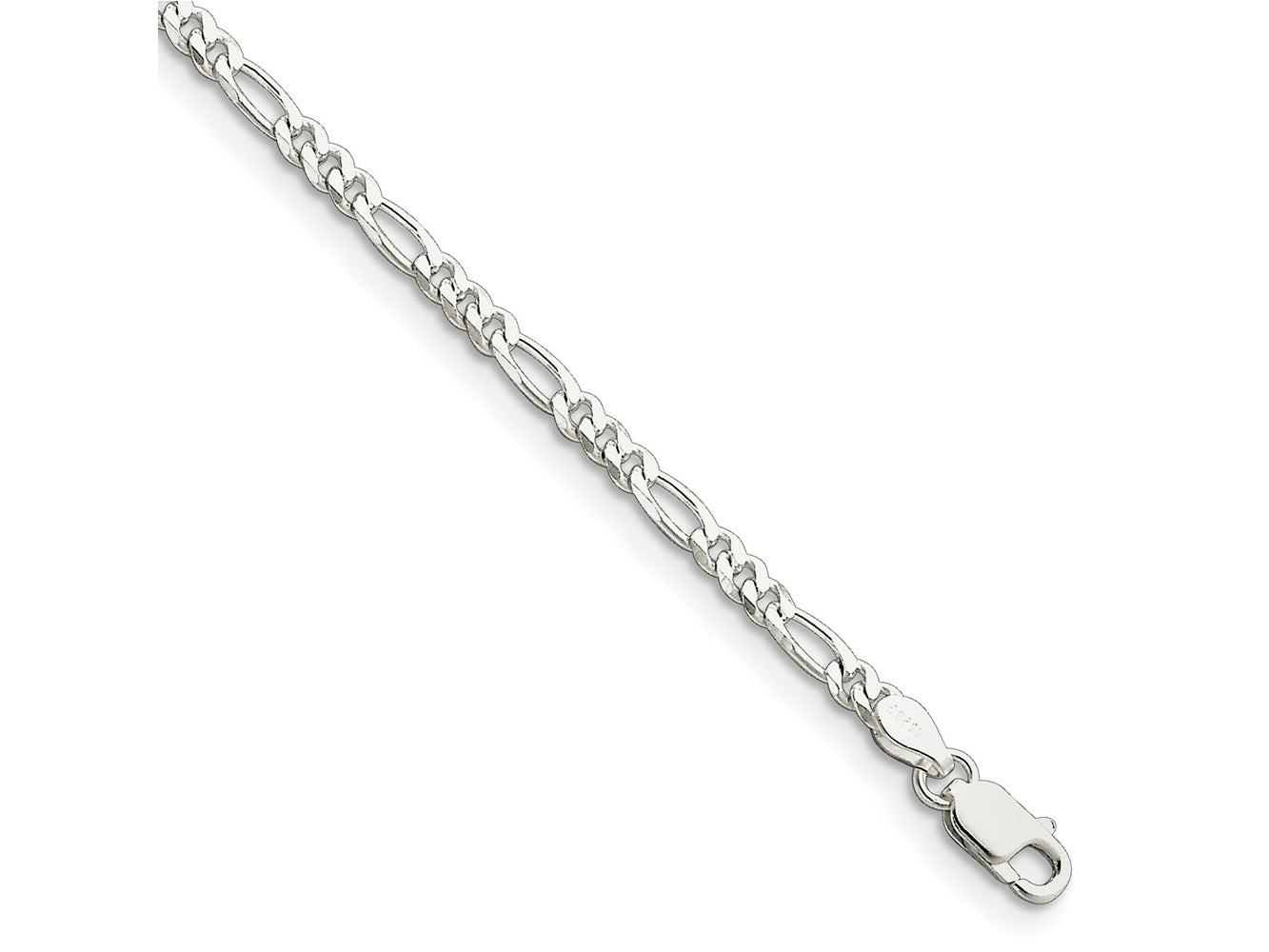 FJC Finejewelers 925 Sterling Silver Figaro Bracelet Chain 7 Inches x 2.85 mm