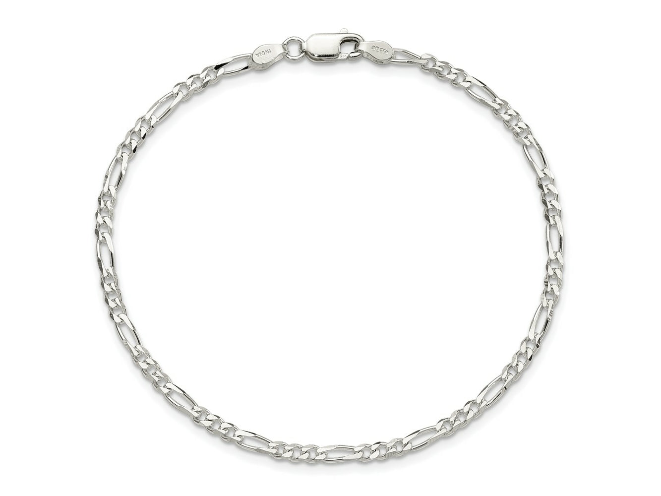 FJC Finejewelers 925 Sterling Silver Figaro Bracelet Chain 8 Inches x 2.85 mm