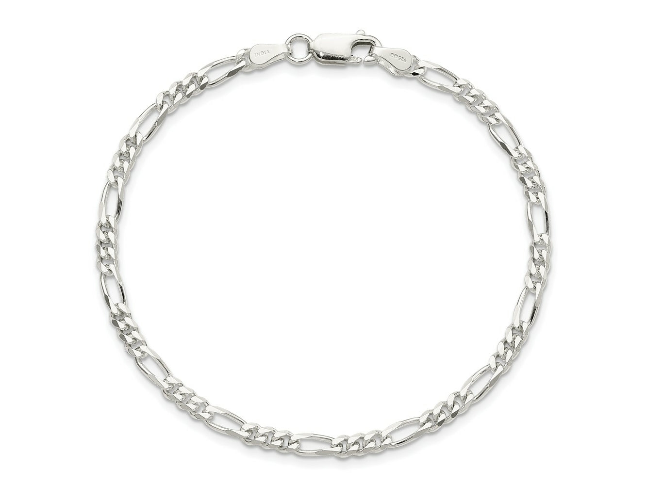 FJC Finejewelers 925 Sterling Silver Figaro Bracelet Chain 8 Inches x 3.5 mm