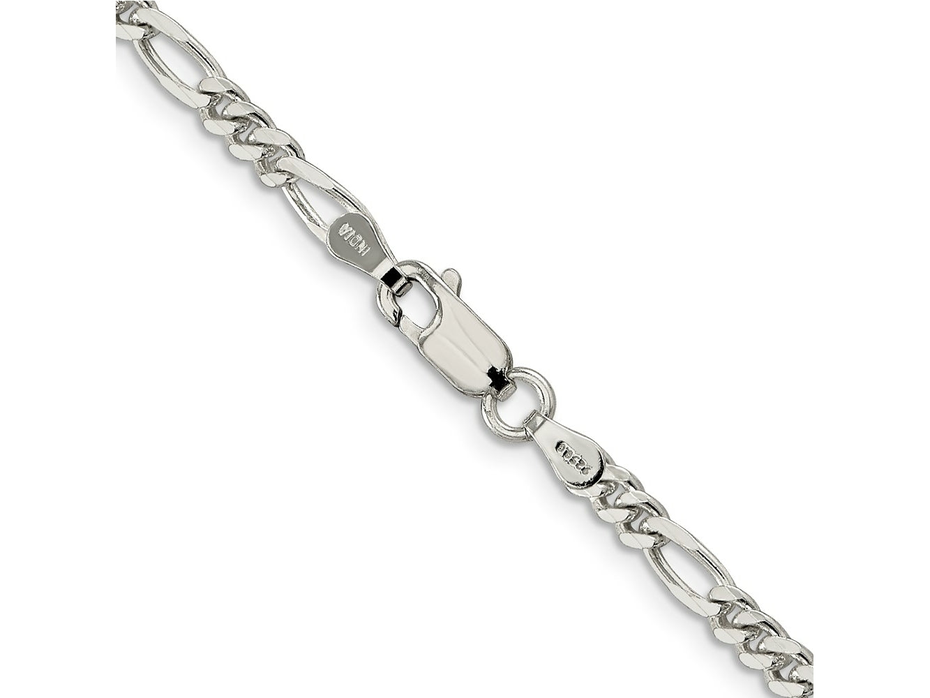 FJC Finejewelers 925 Sterling Silver Figaro Bracelet Chain 9 Inches x 3.5 mm