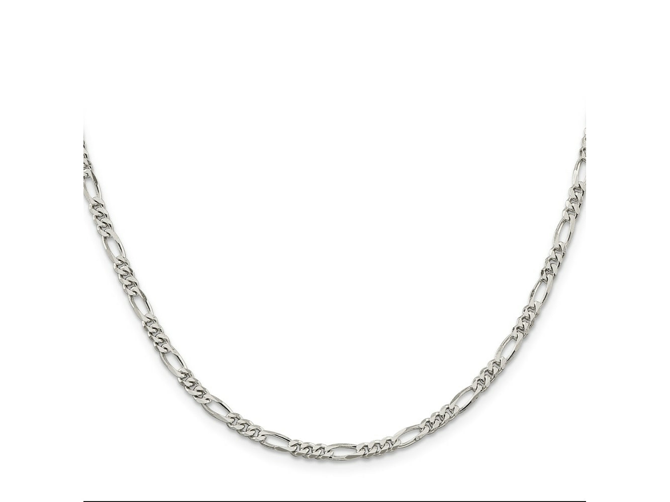 FJC Finejewelers 925 Sterling Silver Rhodium Plated Figaro Chain 28 Inches x 3.5 mm