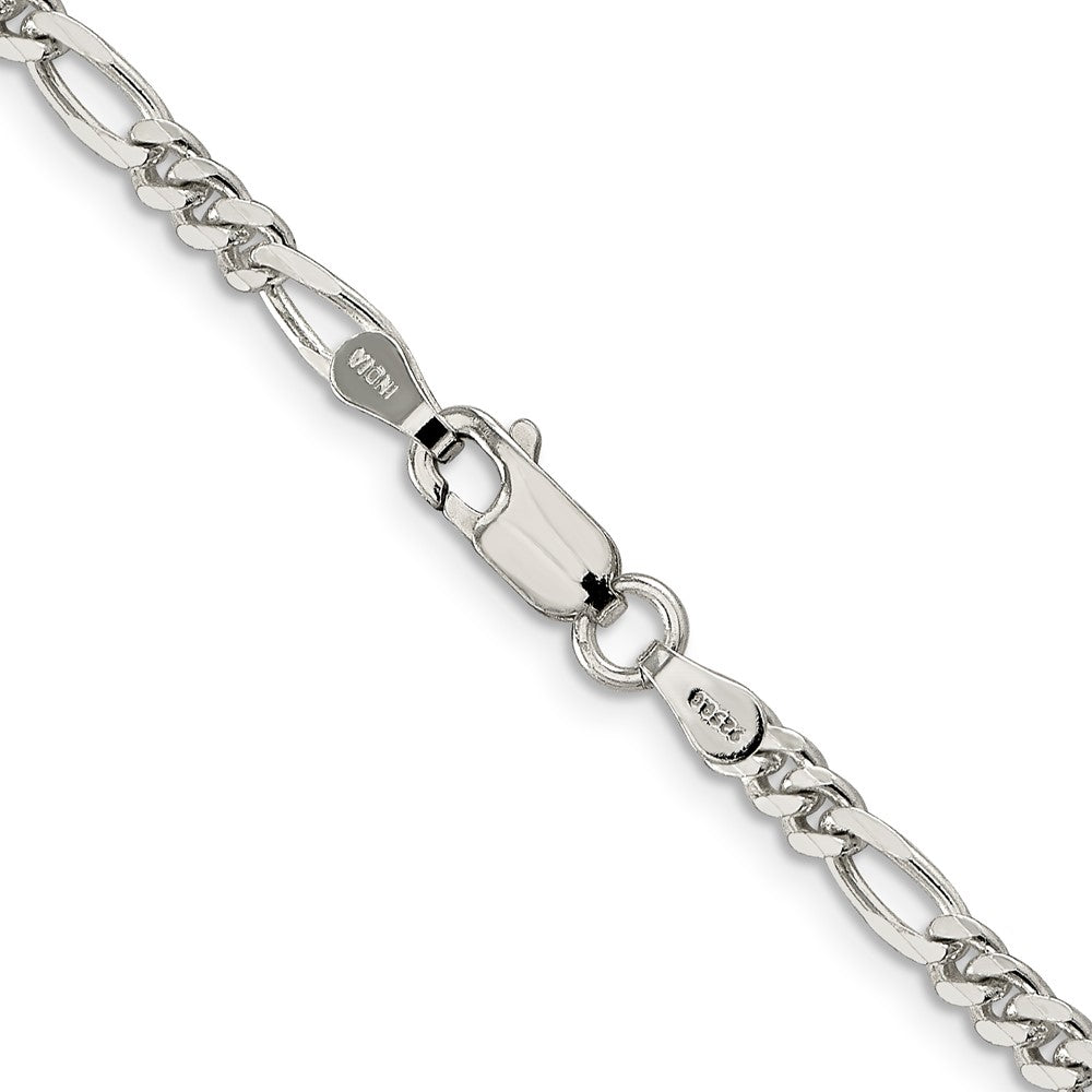 FJC Finejewelers 925 Sterling Silver Rhodium Plated 3.5mm Figaro Chain 9 Inches x 3 mm