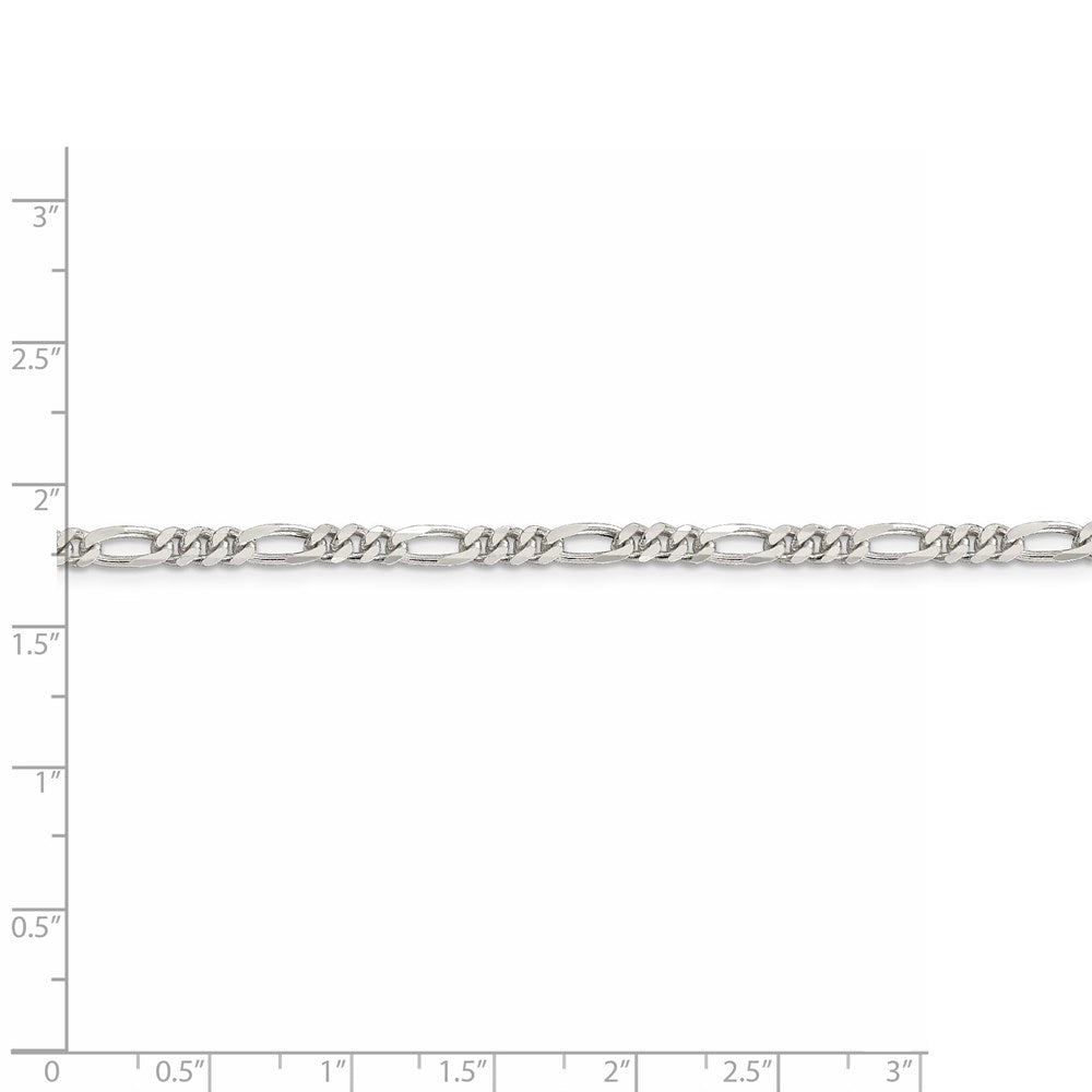 FJC Finejewelers 925 Sterling Silver Rhodium Plated 3.5mm Figaro Chain 9 Inches x 3 mm