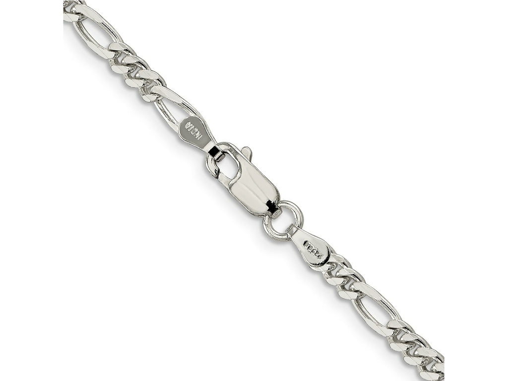 FJC Finejewelers 925 Sterling Silver Rhodium Plated 3.5mm Figaro Chain 9 Inches x 3 mm