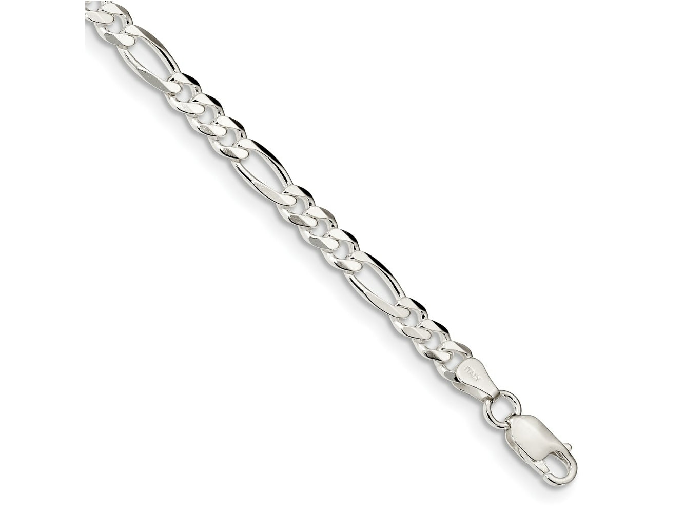 FJC Finejewelers 925 Sterling Silver Figaro Bracelet Chain 7 Inches x 4.5 mm