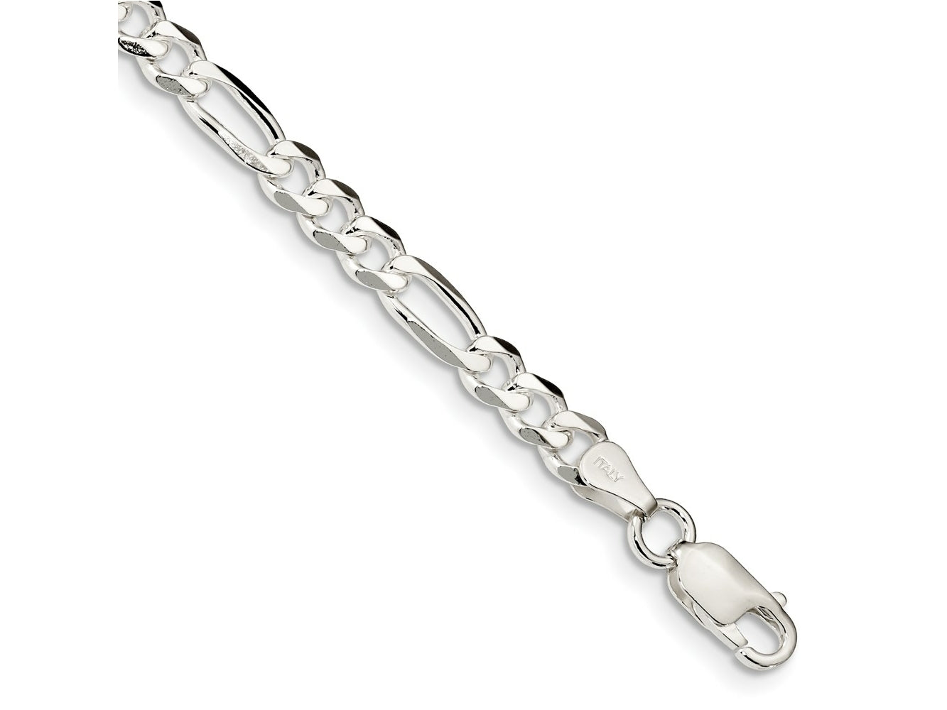FJC Finejewelers 925 Sterling Silver Figaro Bracelet Chain 7 Inches x 5.5 mm