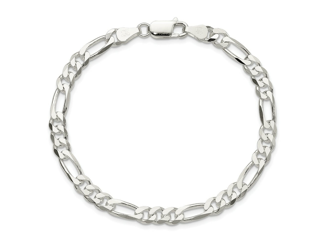 FJC Finejewelers 925 Sterling Silver Figaro Bracelet Chain 8 Inches x 5.5 mm