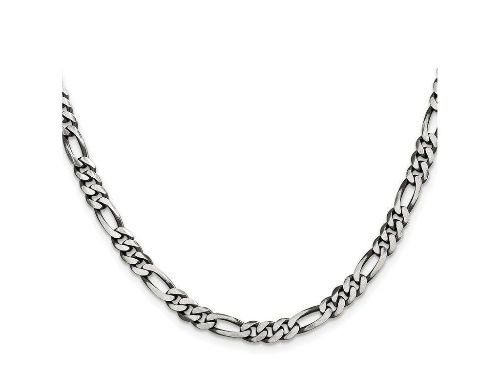 FJC Finejewelers 925 Sterling Silver Antiqued Figaro Chain 20 Inches x 5.5 mm