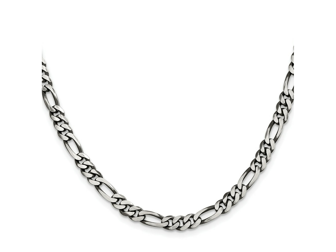 FJC Finejewelers 925 Sterling Silver Antiqued Figaro Chain 20 Inches x 5.5 mm