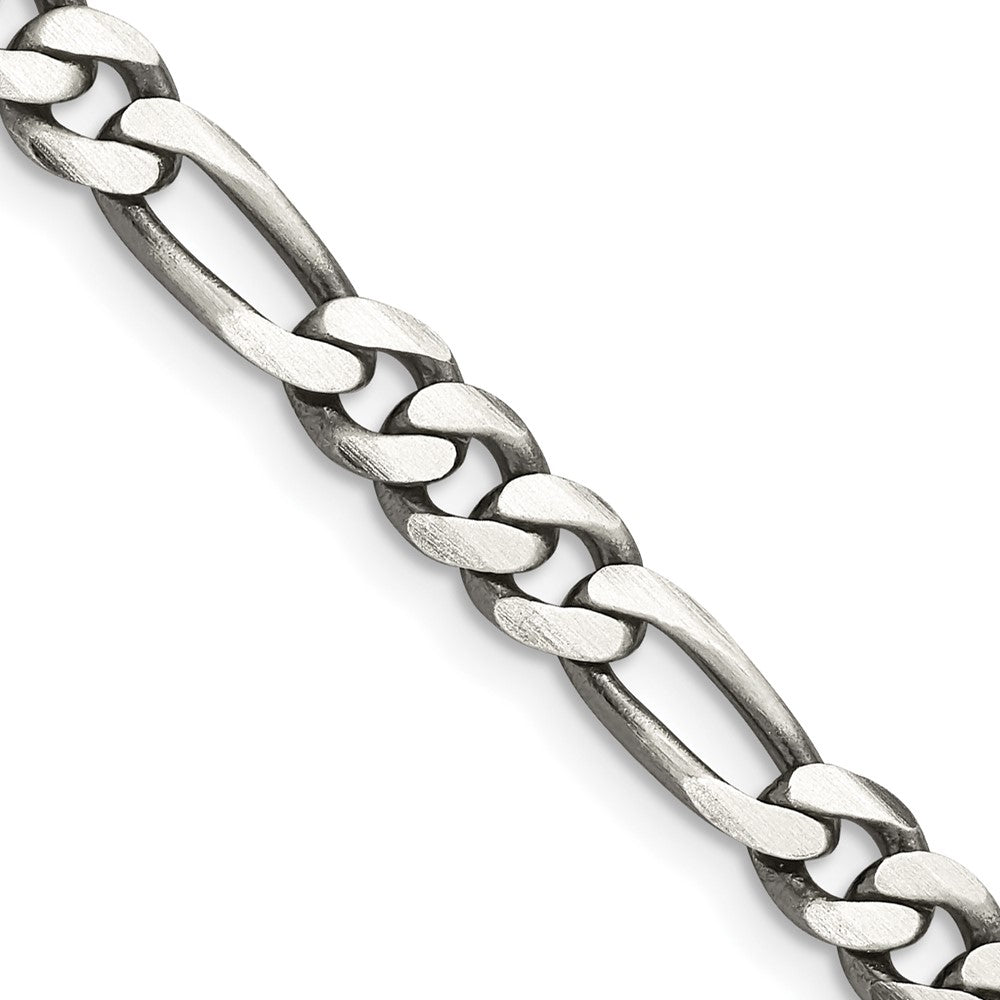 FJC Finejewelers 925 Sterling Silver Antiqued Figaro Chain 22 Inches x 5.5 mm