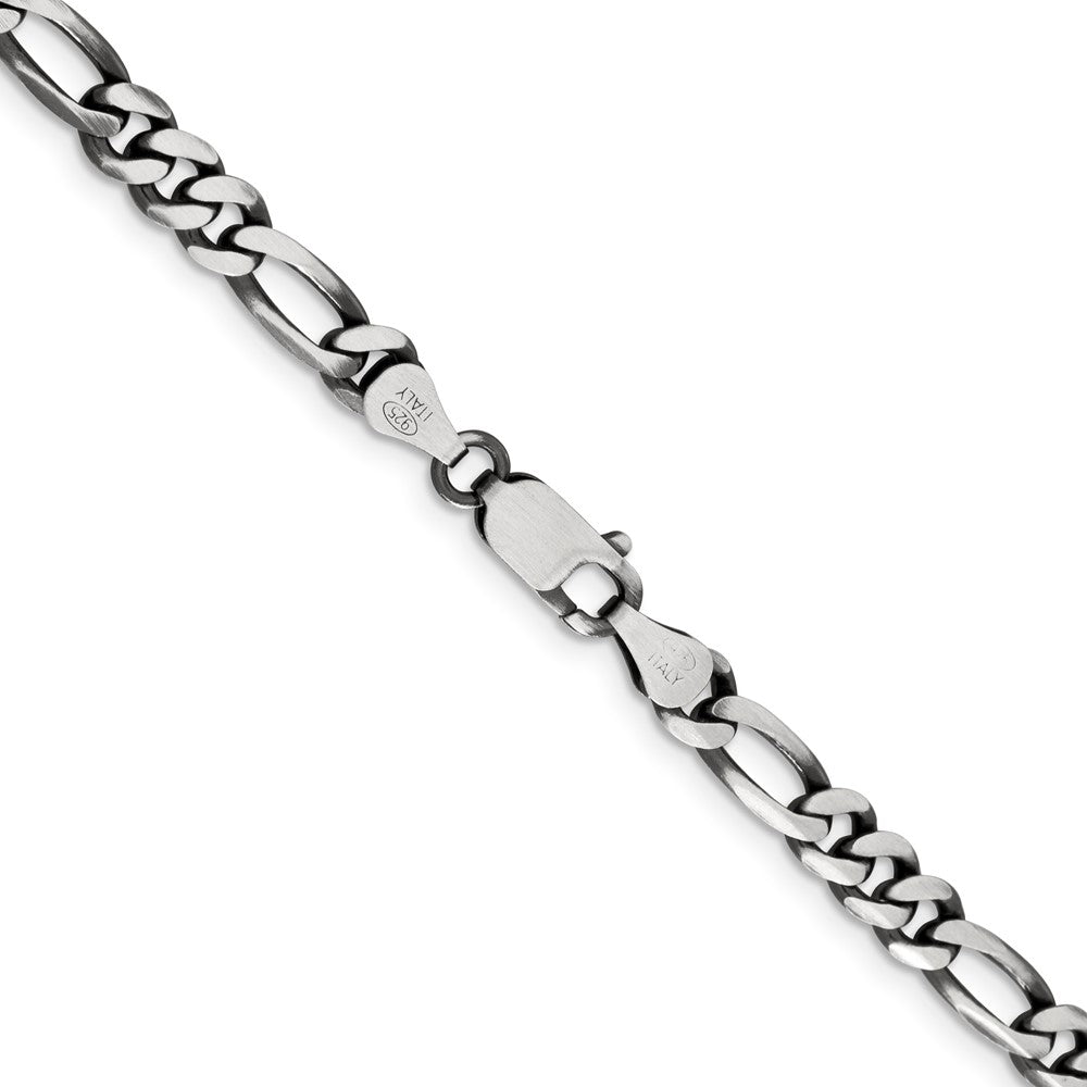 FJC Finejewelers 925 Sterling Silver Antiqued Figaro Chain 28 Inches x 5.5 mm