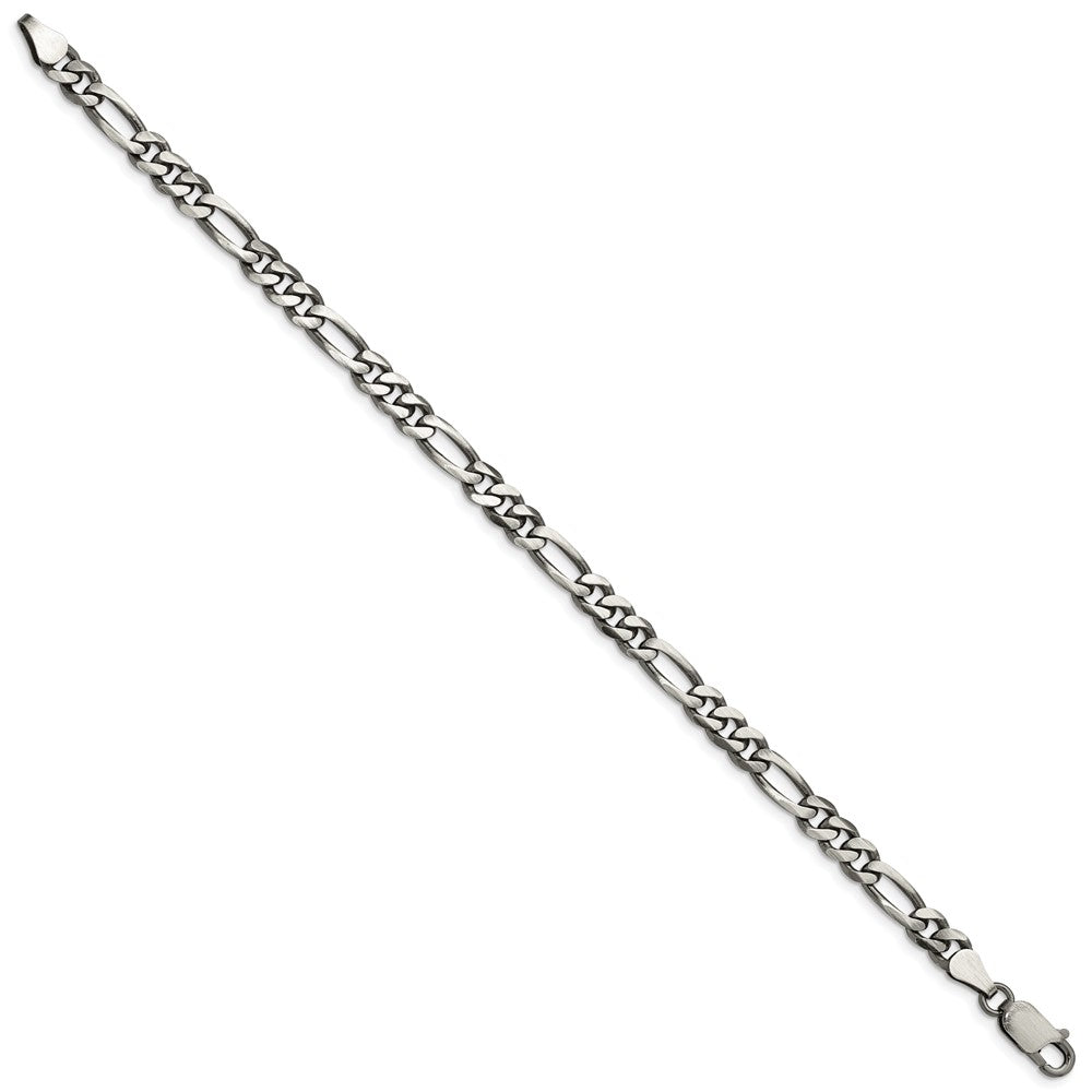 FJC Finejewelers 925 Sterling Silver Antiqued Figaro Bracelet Chain 8 Inches x 5.5 mm