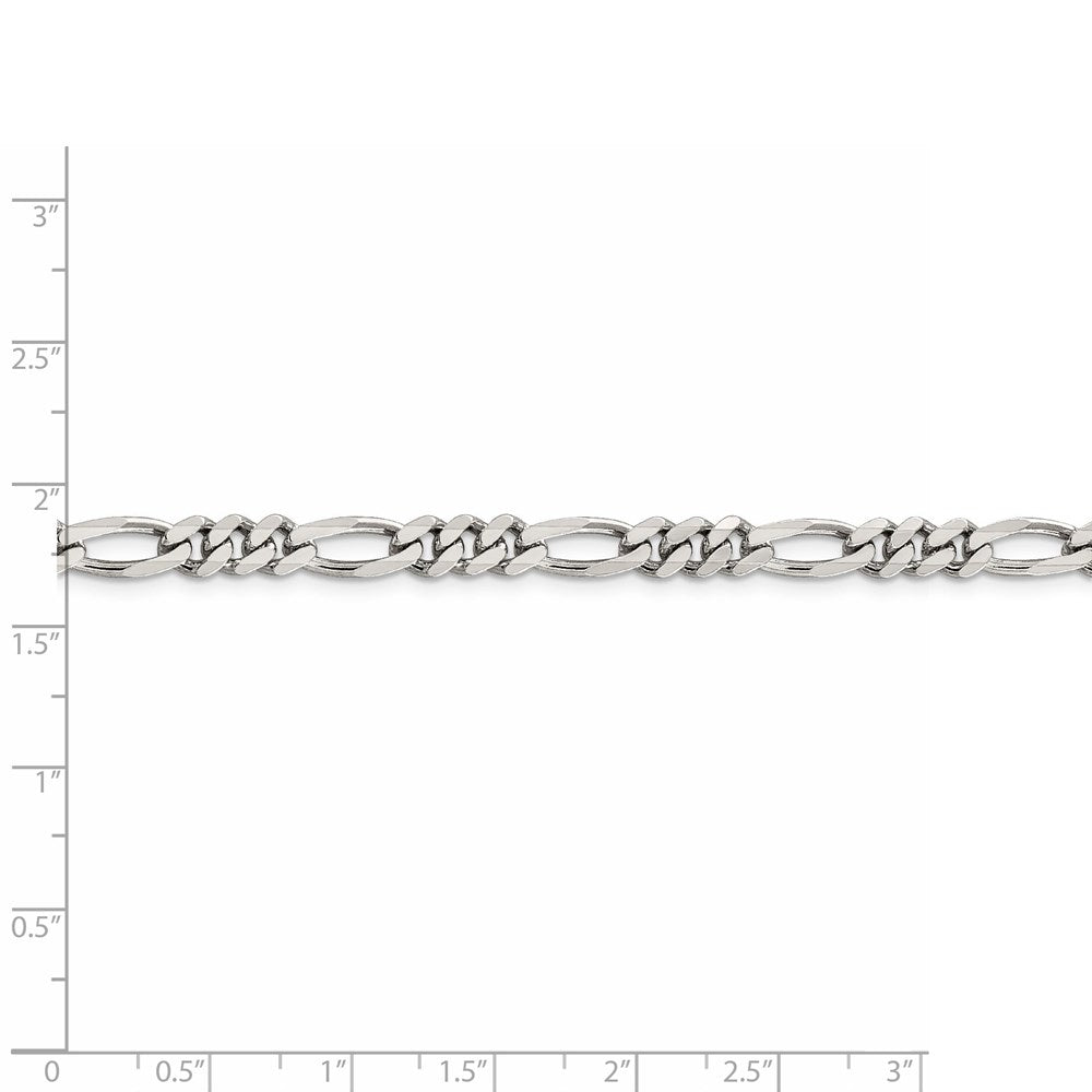 FJC Finejewelers 925 Sterling Silver Rhodium Plated 24 inch x  5.25mm Figaro Chain