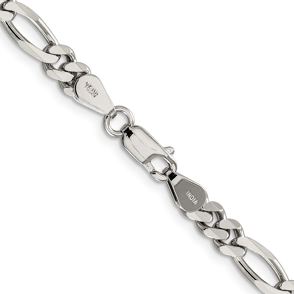 FJC Finejewelers 925 Sterling Silver Rhodium Plated Figaro Chain 28 Inches x 5.25 mm