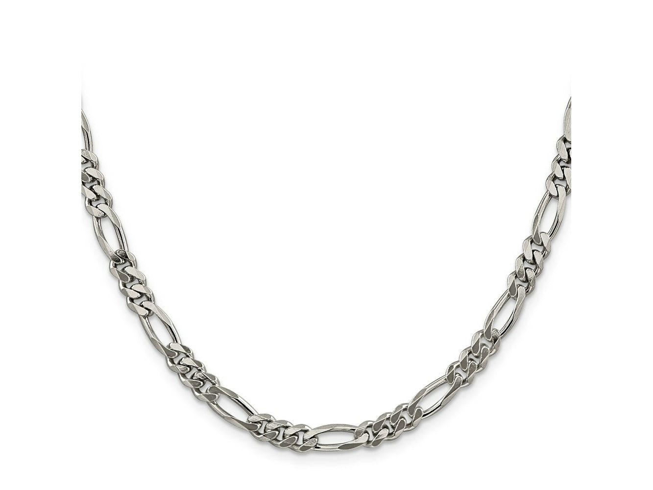 FJC Finejewelers 925 Sterling Silver Rhodium Plated Figaro Chain 28 Inches x 5.25 mm