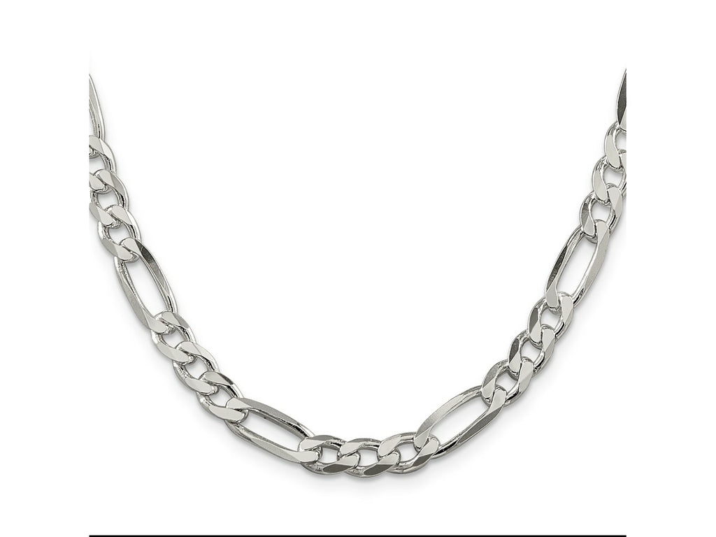 FJC Finejewelers 925 Sterling Silver Figaro Chain 24 Inches x 6.75 mm