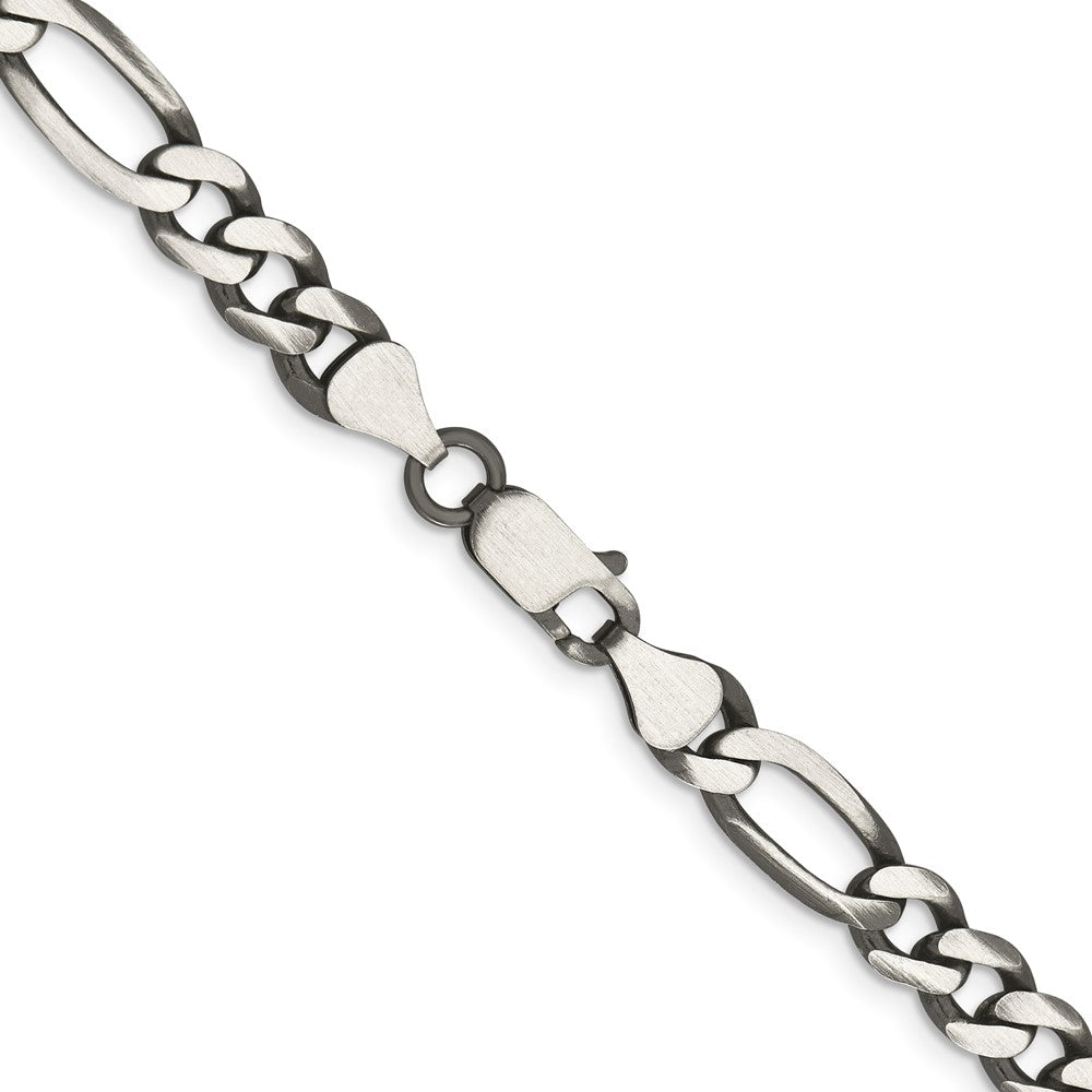 FJC Finejewelers 925 Sterling Silver Antiqued Figaro Chain 20 Inches x 6.5 mm