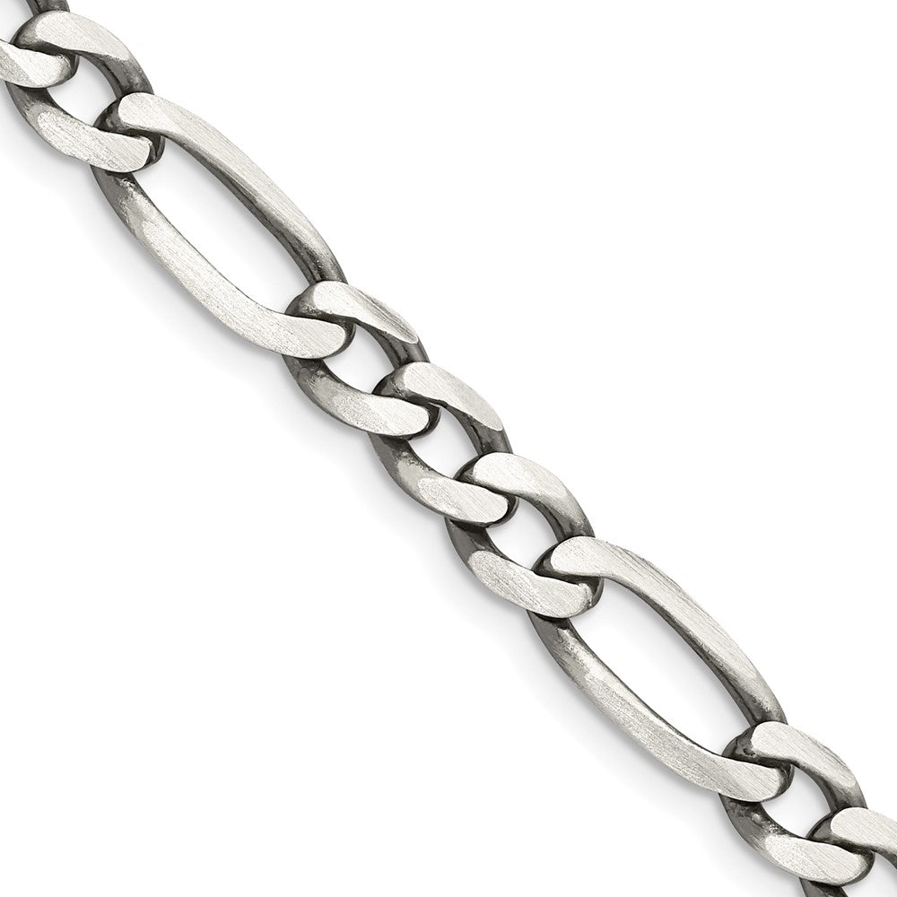 FJC Finejewelers 925 Sterling Silver Antiqued Figaro Chain 26 Inches x 6.5 mm