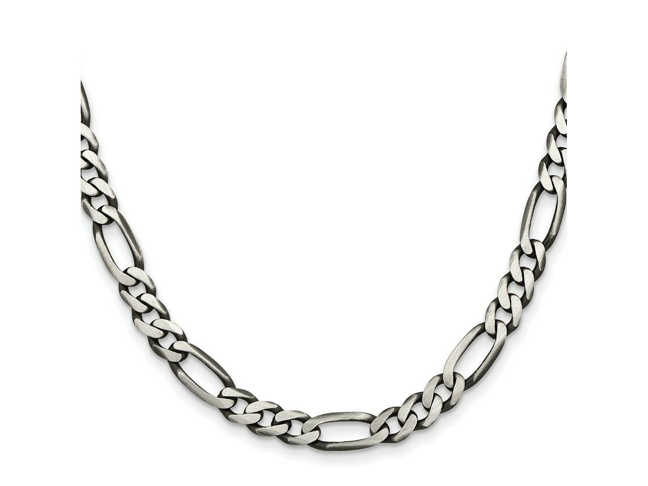 FJC Finejewelers 925 Sterling Silver Antiqued Figaro Chain 26 Inches x 6.5 mm