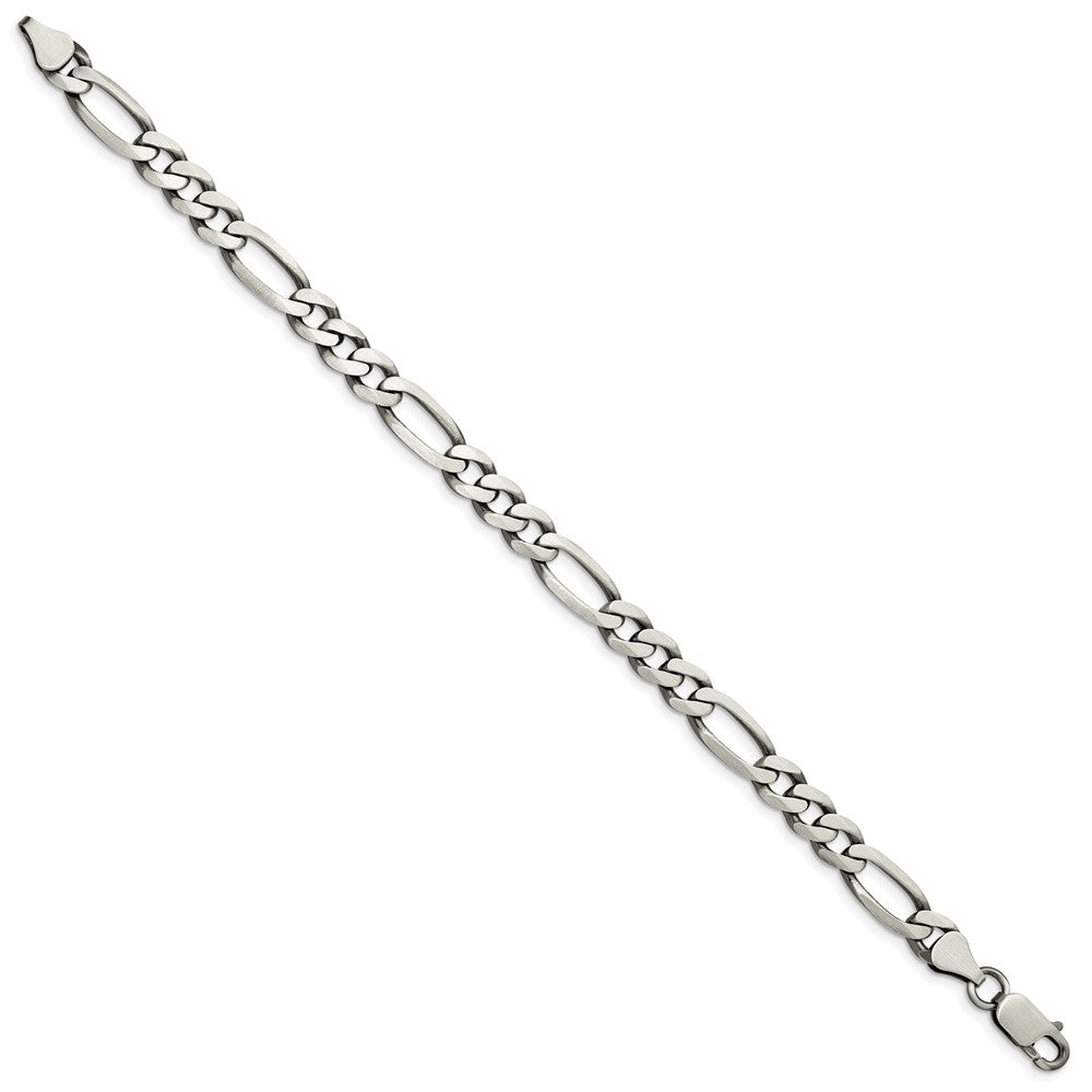 FJC Finejewelers 925 Sterling Silver Antiqued Figaro Chain Bracelet 8 Inches x 6.5 mm