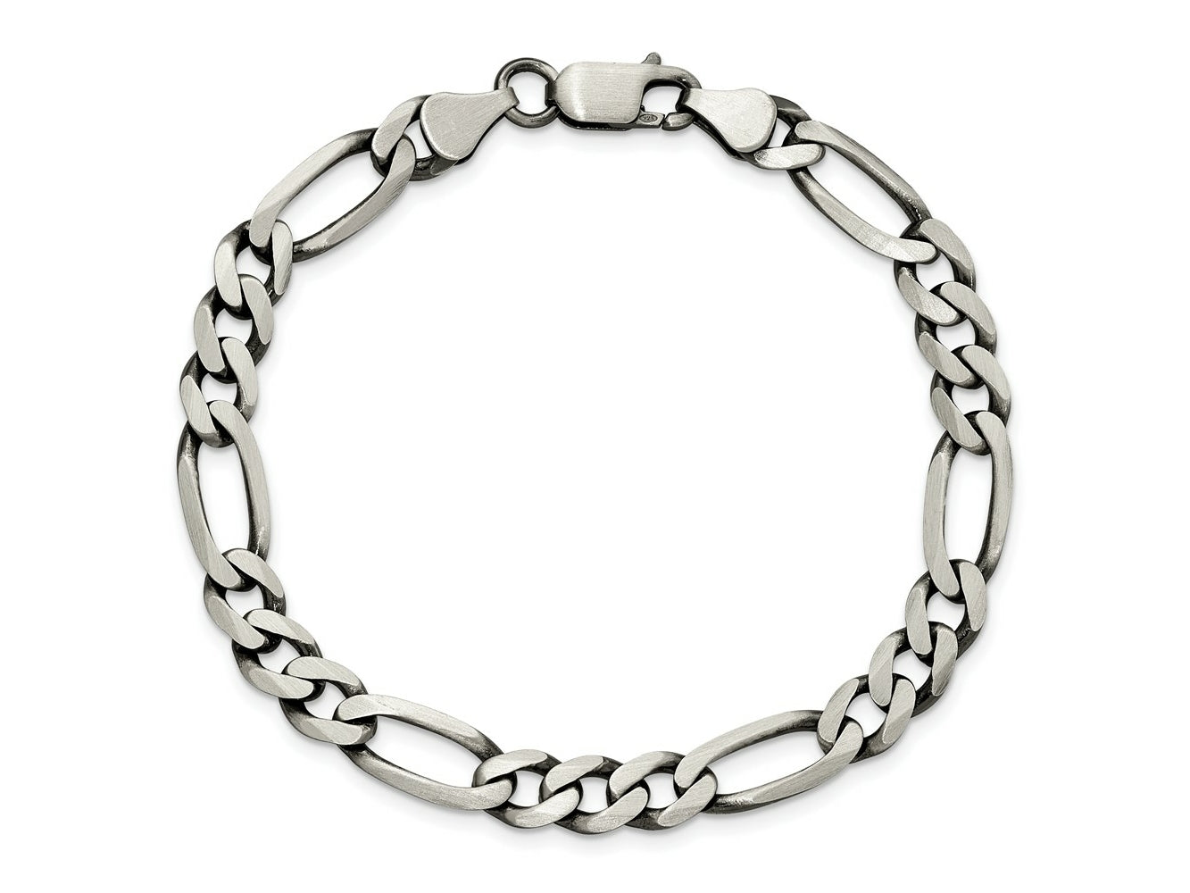 FJC Finejewelers 925 Sterling Silver Antiqued Figaro Chain Bracelet 8 Inches x 6.5 mm