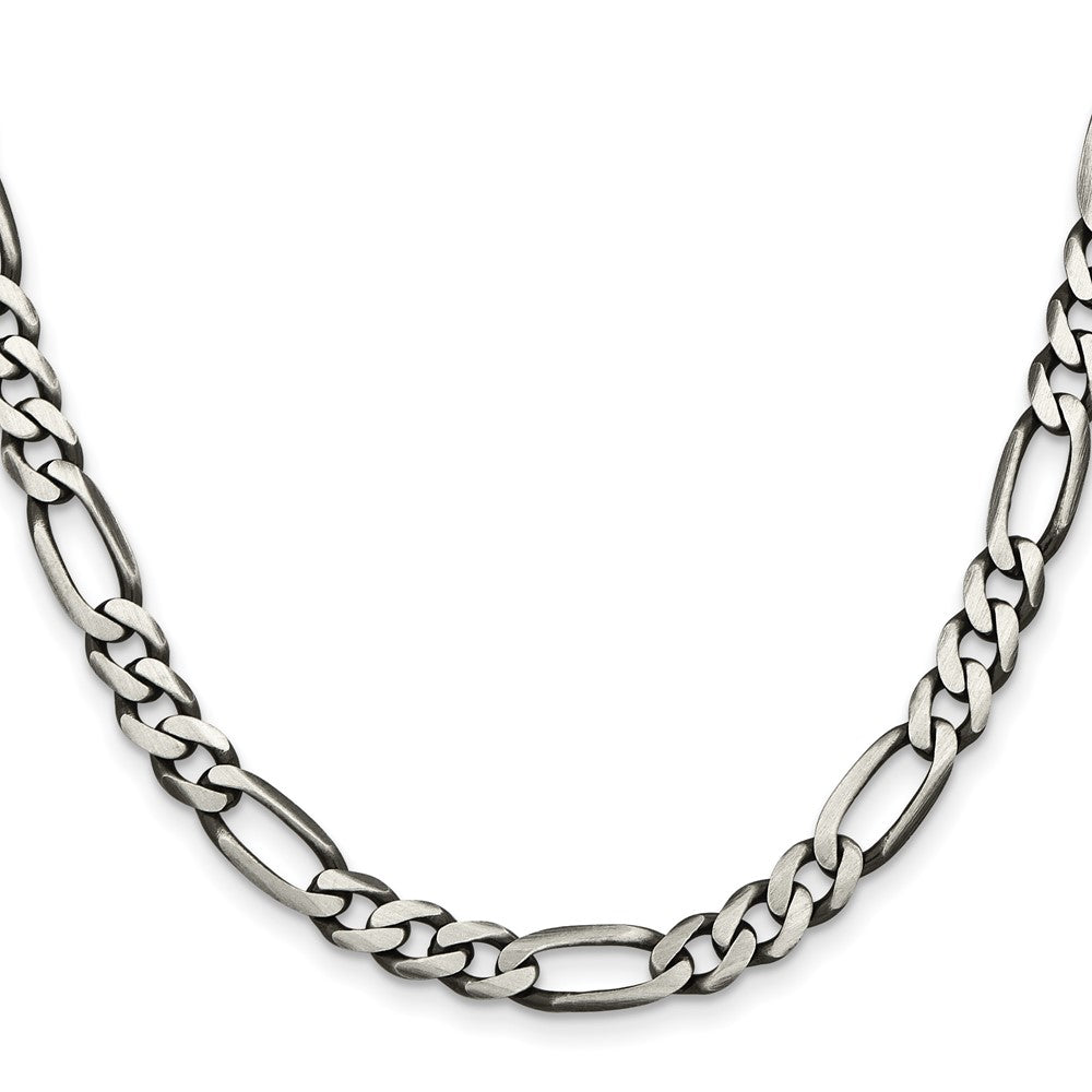 FJC Finejewelers 925 Sterling Silver Antiqued Figaro Chain Bracelet 9 Inches x 6.5 mm
