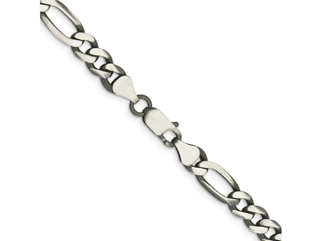 FJC Finejewelers 925 Sterling Silver Antiqued Figaro Chain Bracelet 9 Inches x 6.5 mm