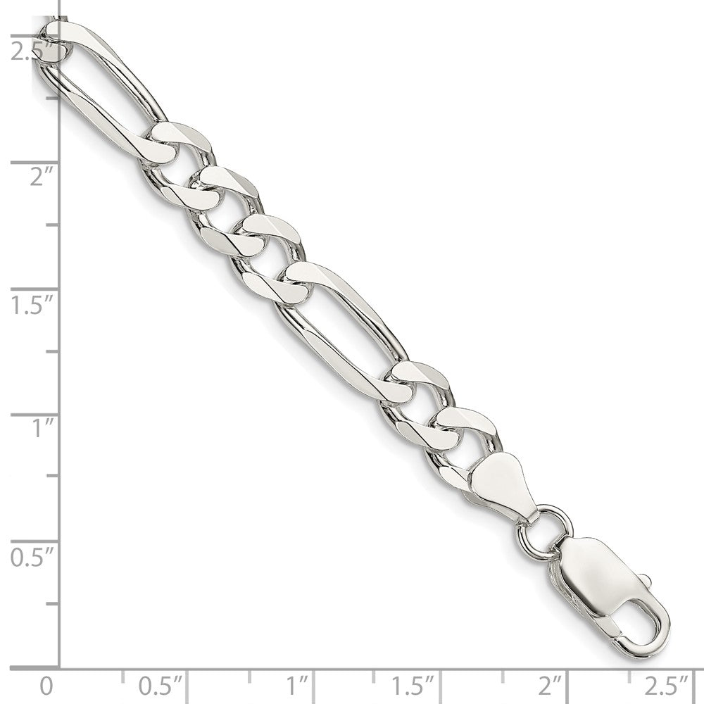 FJC Finejewelers 925 Sterling Silver Figaro Bracelet Chain 8 Inches x 7.5 mm
