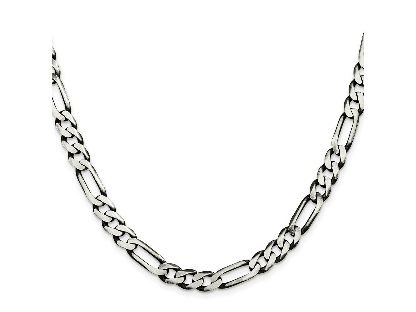 FJC Finejewelers 925 Sterling Silver Antiqued Figaro Chain 22 Inches x 7.5 mm