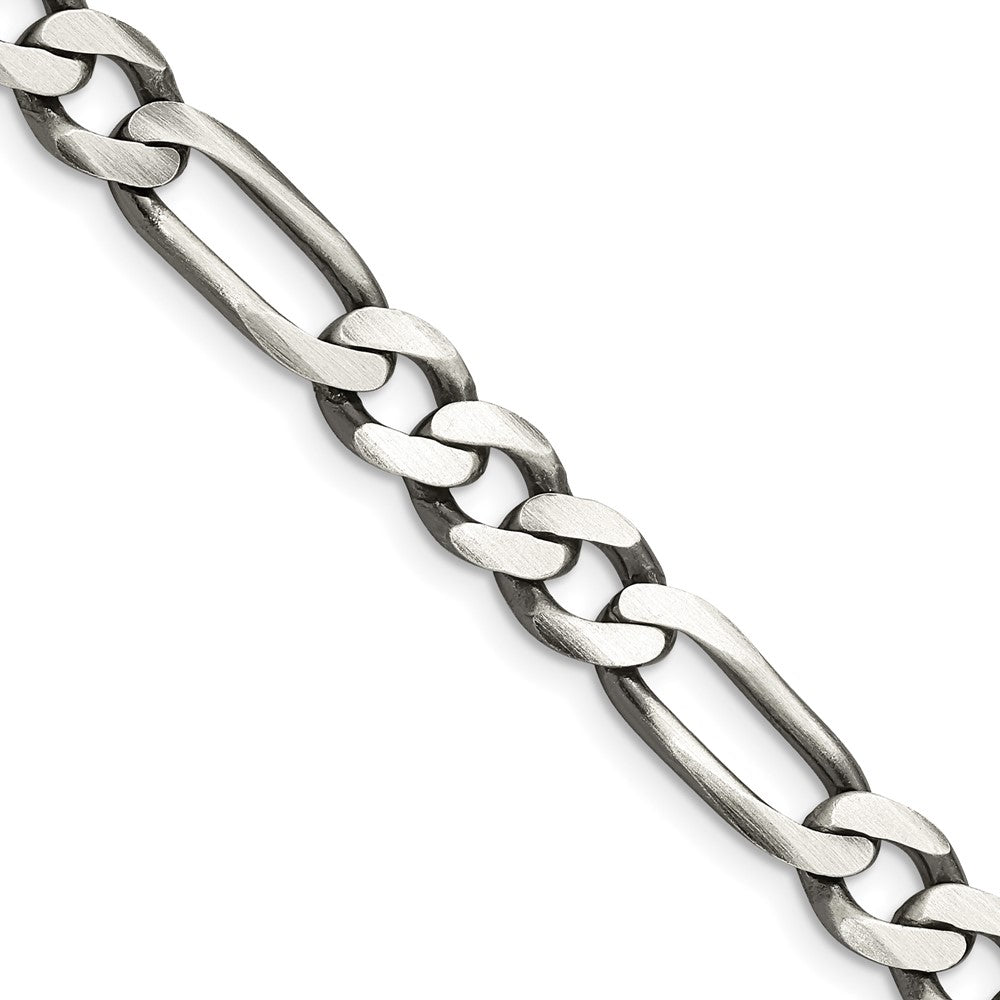 FJC Finejewelers 925 Sterling Silver Antiqued Figaro Chain 28 Inches x 7.5 mm