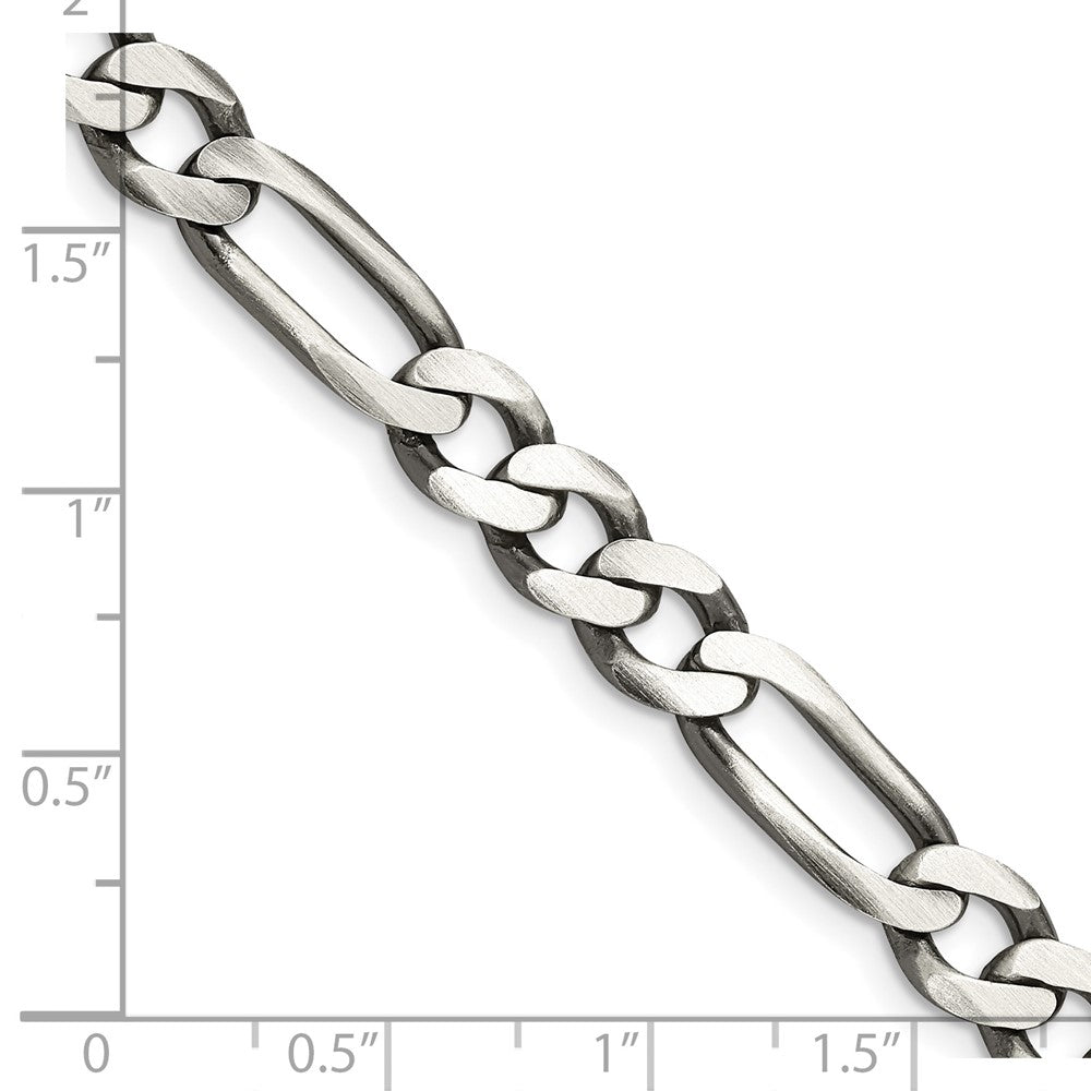 FJC Finejewelers 925 Sterling Silver Antiqued Figaro Chain 28 Inches x 7.5 mm