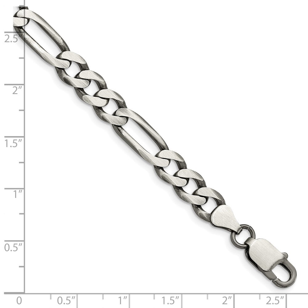 FJC Finejewelers 925 Sterling Silver Antiqued Figaro Bracelet Chain 8 Inches x 7.5 mm