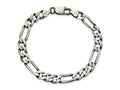 FJC Finejewelers 925 Sterling Silver Antiqued Figaro Bracelet Chain 8 Inches x 7.5 mm