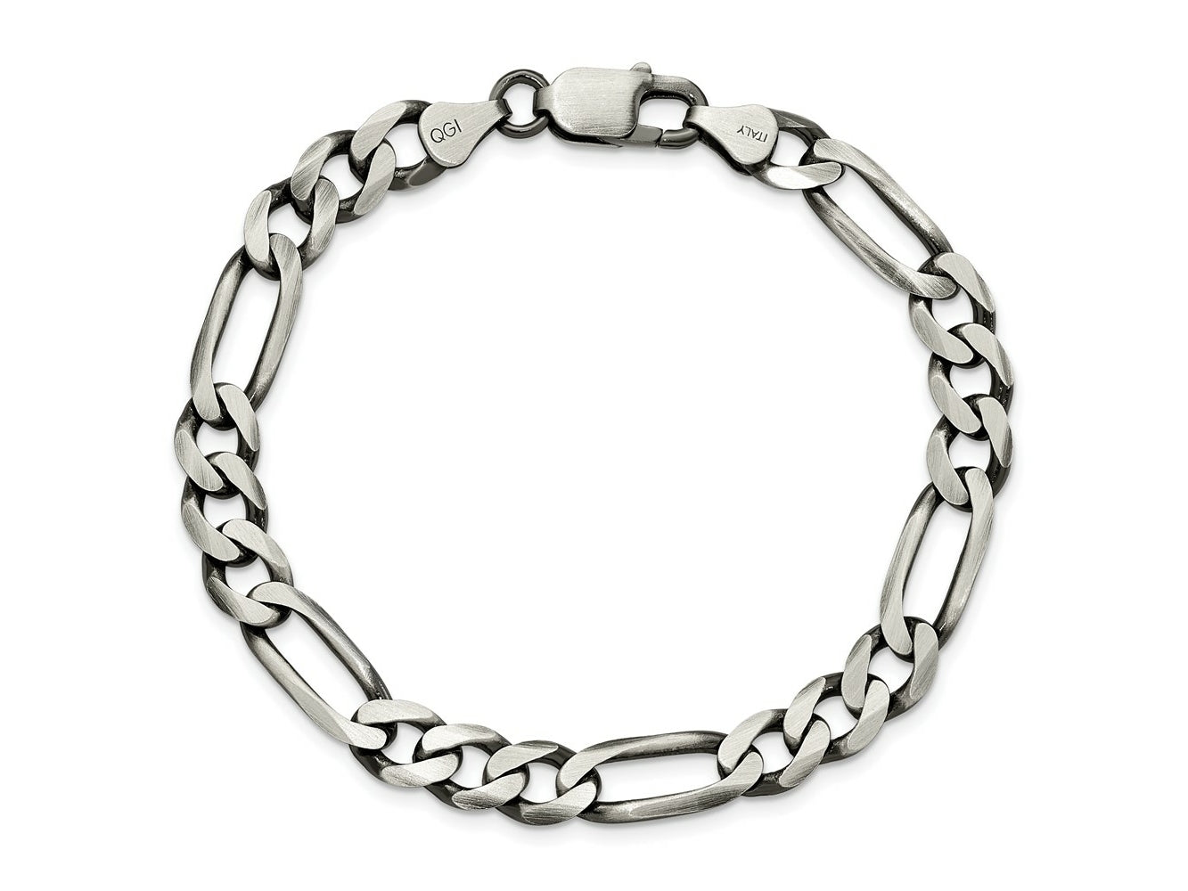 FJC Finejewelers 925 Sterling Silver Antiqued Figaro Bracelet Chain 8 Inches x 7.5 mm