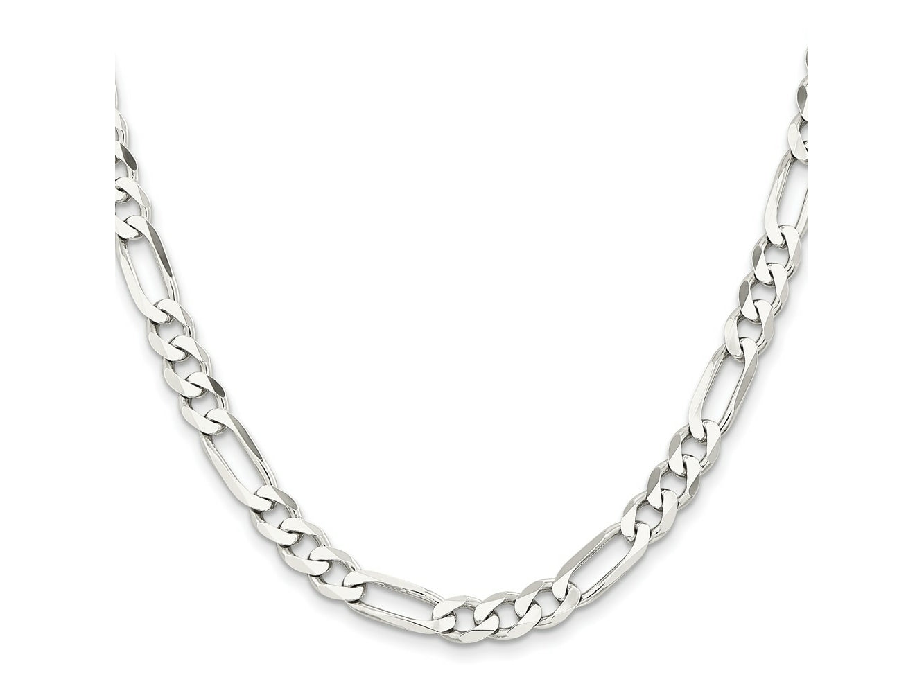 FJC Finejewelers 925 Sterling Silver Rhodium Plated Figaro Chain 22 Inches x 7.5 mm