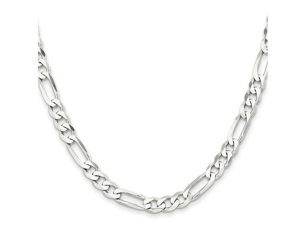 FJC Finejewelers 925 Sterling Silver Rhodium Plated Figaro Chain 26 Inches x 7.5 mm