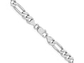 FJC Finejewelers 925 Sterling Silver Rhodium Plated Figaro Bracelet Chain 9 Inches x 7.5 mm