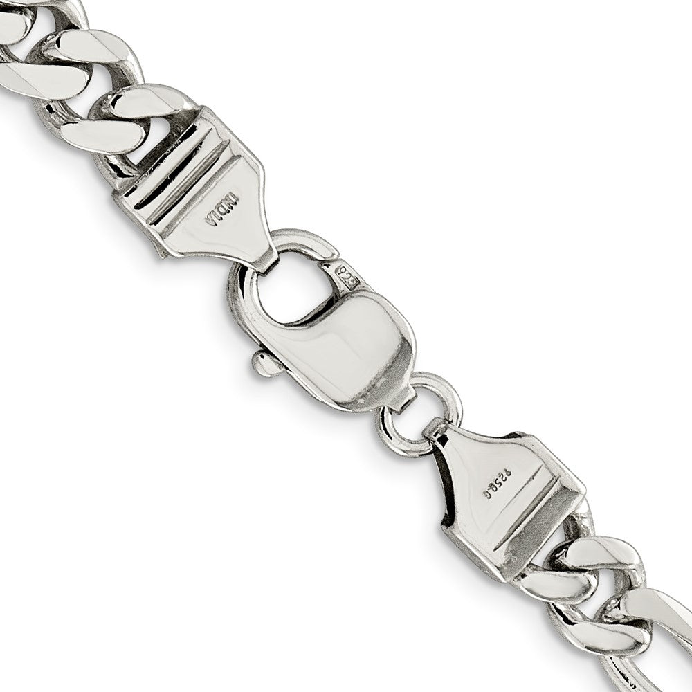 FJC Finejewelers 925 Sterling Silver Figaro Bracelet Chain 7 Inches x 8 mm