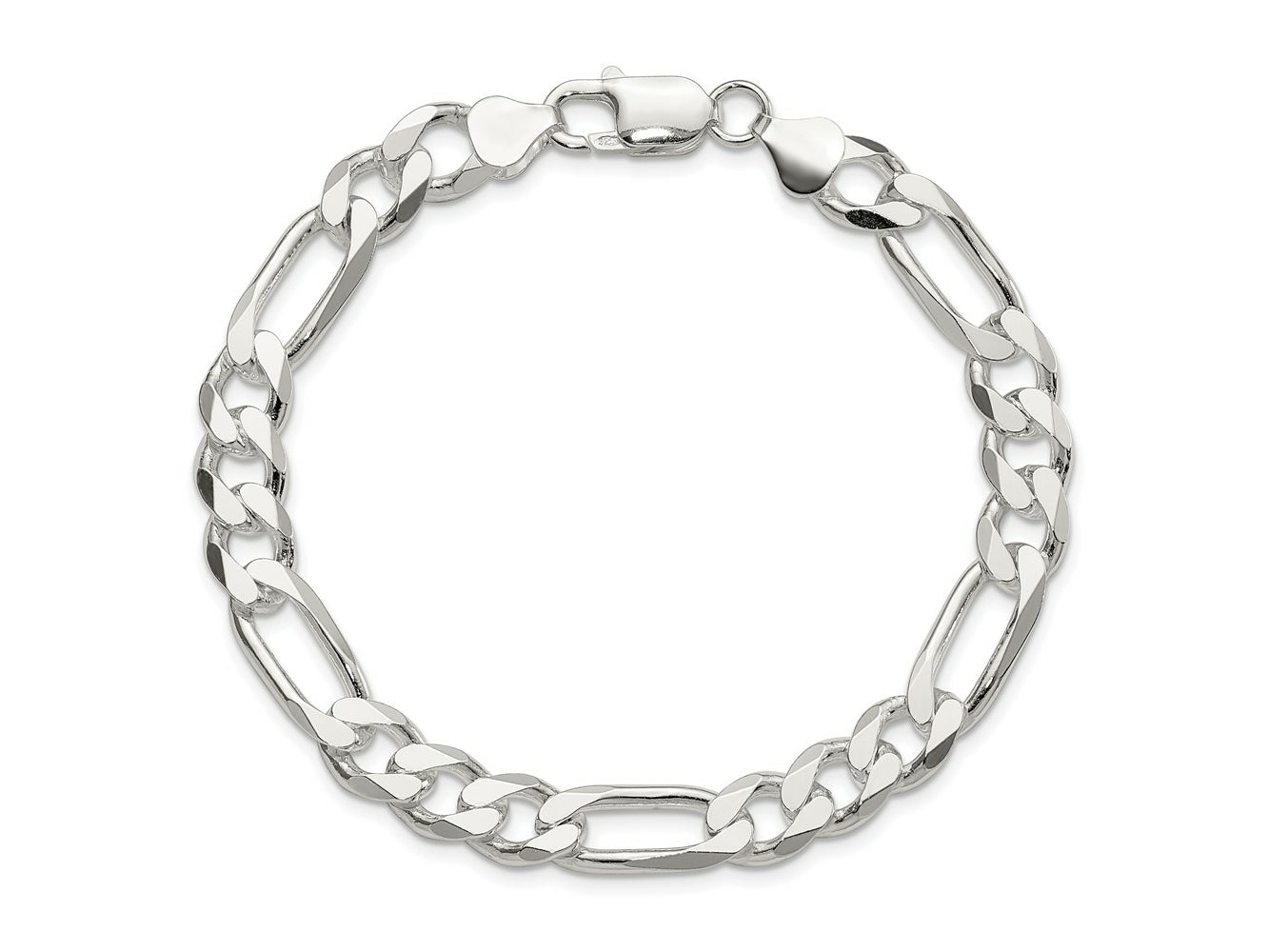 FJC Finejewelers 925 Sterling Silver Figaro Bracelet Chain 8 Inches x 8 mm