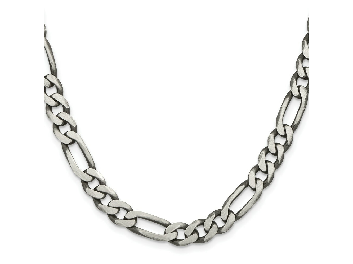 FJC Finejewelers 925 Sterling Silver Antiqued Figaro Chain 26 Inches x 7.75 mm
