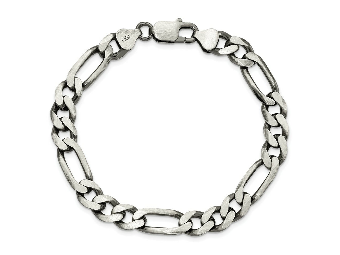 FJC Finejewelers 925 Sterling Silver Antiqued Figaro Bracelet Chain 8 Inches x 7.75 mm