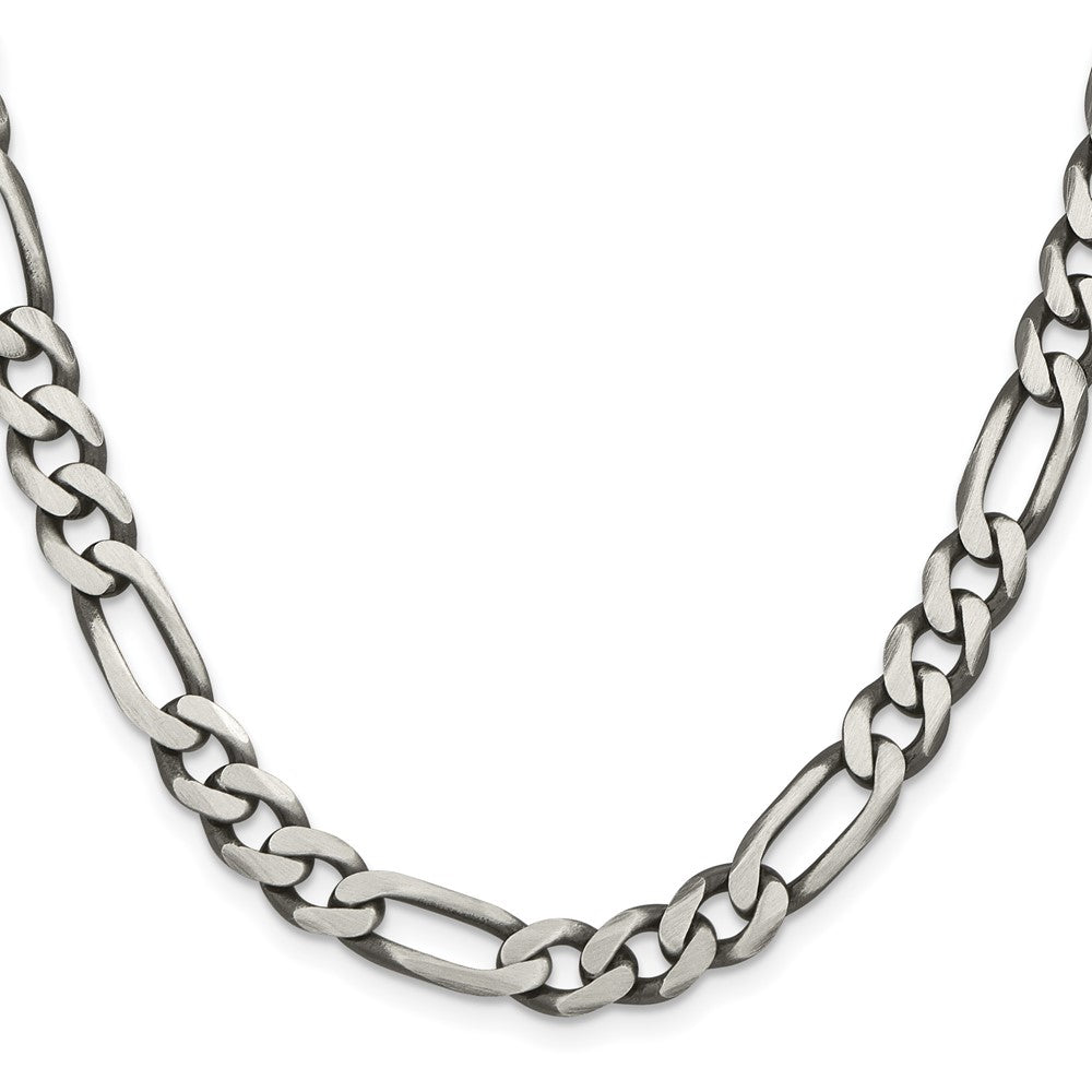 FJC Finejewelers 925 Sterling Silver Antiqued Figaro Bracelet Chain 9 Inches x 7.75 mm