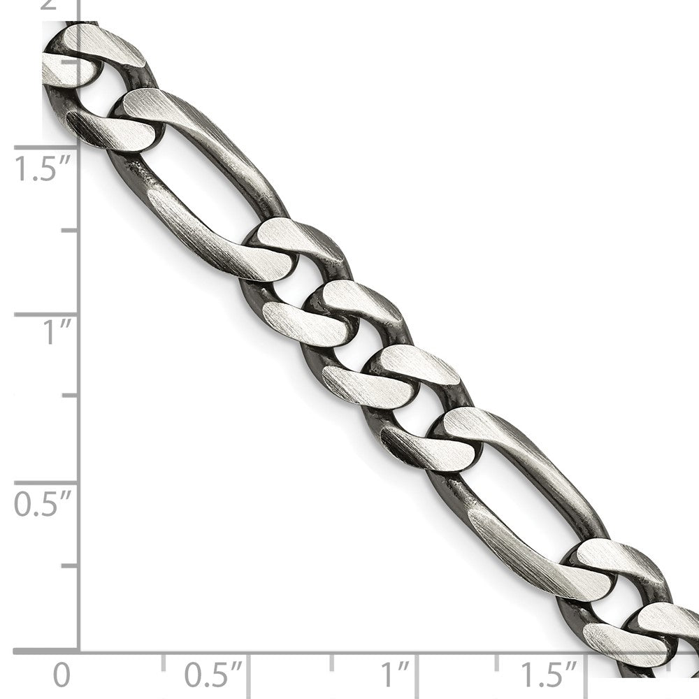 FJC Finejewelers 925 Sterling Silver Antiqued Figaro Bracelet Chain 9 Inches x 7.75 mm