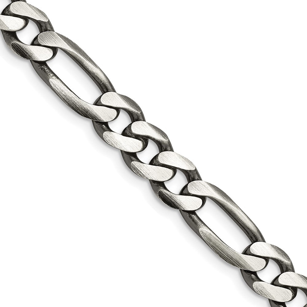 FJC Finejewelers 925 Sterling Silver Antiqued Figaro Bracelet Chain 9 Inches x 7.75 mm