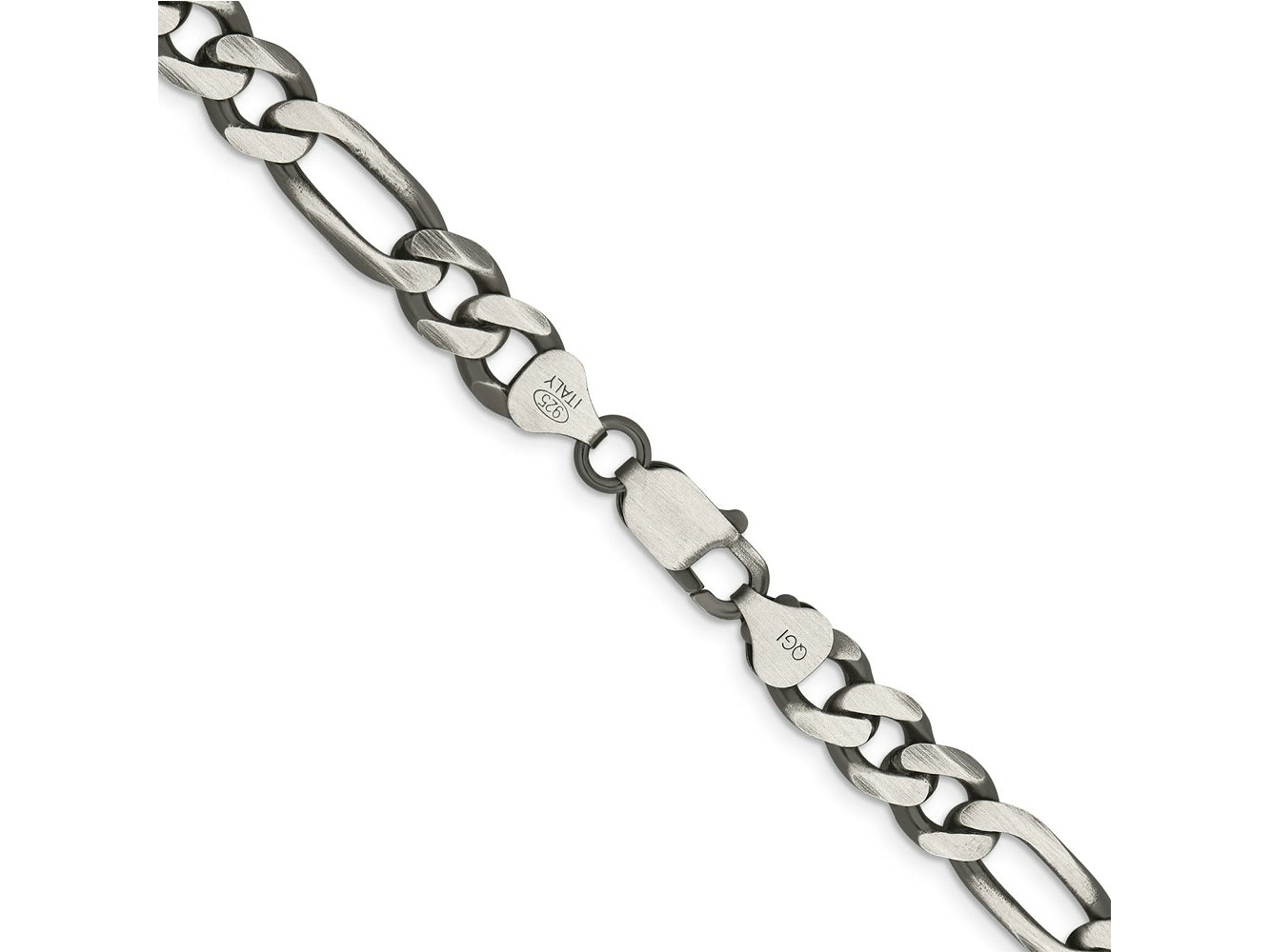 FJC Finejewelers 925 Sterling Silver Antiqued Figaro Bracelet Chain 9 Inches x 7.75 mm